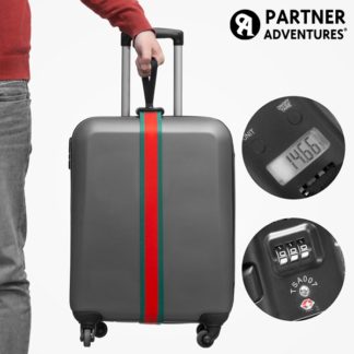 Удобна дръжка за носене на багаж с вградена везна и защитен код Partner Adventures