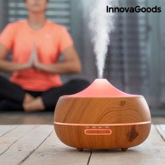 Овлажнител за въздух с етерични масла InnovaGoods Wooden-Effect Aromatherapy