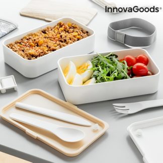 Кутии за обяд InnovaGoods Bentower + прибори за хранене