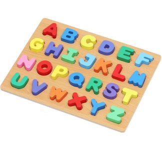 Образователна играчка дървен пъзел с азбуката