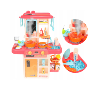 Детска кухня с кухненски прибори - розова