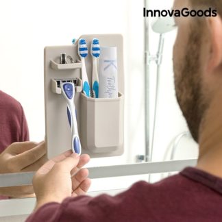 Силиконова поставка за четки за зъби, самобръсначки и паста InnovaGoods - органайзер за баня