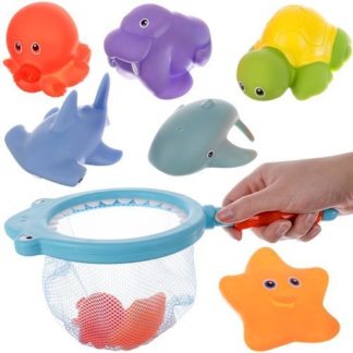 Меки бебешки играчки за баня с мрежа за улавяне на животни