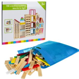 Детски комплект дървени строителни блокчета