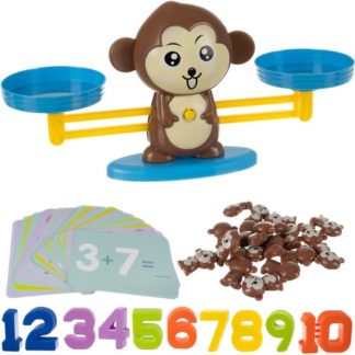 Детска математическа везна с маймунки и числа