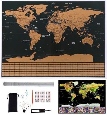 Карта на света за изтриване с аксесоари