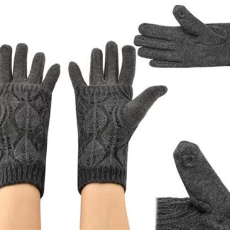 Топли ръкавици от памук с плетка с touch screen пръсти