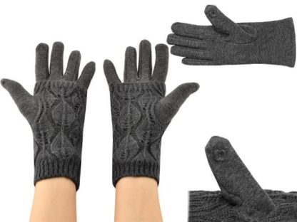 Топли ръкавици от памук с плетка с touch screen пръсти