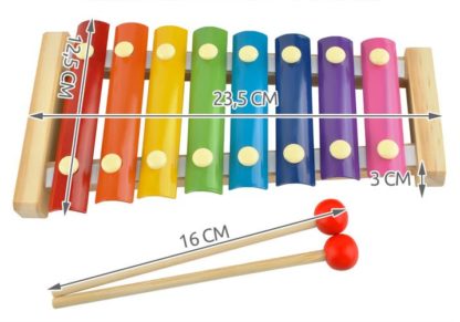 Ксилофон за деца в различни цветове и 2 дървени палки