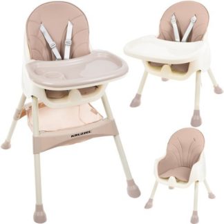 Столче за хранене за бебе в светло розов цвят