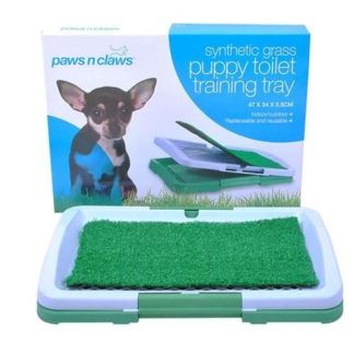Домашна тоалетна за кучета с трева и лесна подръжка