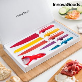Комплект ножове с керамично покритие и белачка InnovaGoods