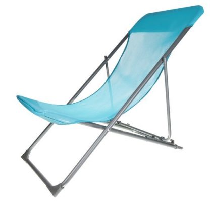 Сгъваем плажен стол в син цвят за до 110 кг.