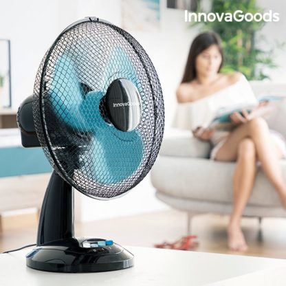 Настолен вентилатор InnovaGoods в черно-син цвят